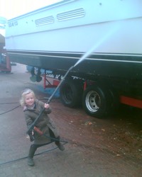 Waschplatz beim Winterlager